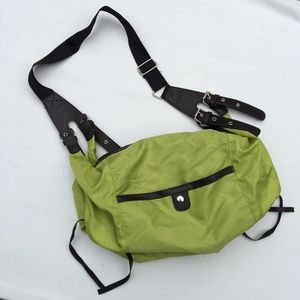 Bright Green Black Straps Duffel Bag
